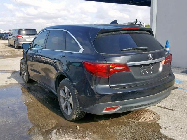 5FRYD3H29EB015621 - 2014 ACURA MDX BLACK photo 3