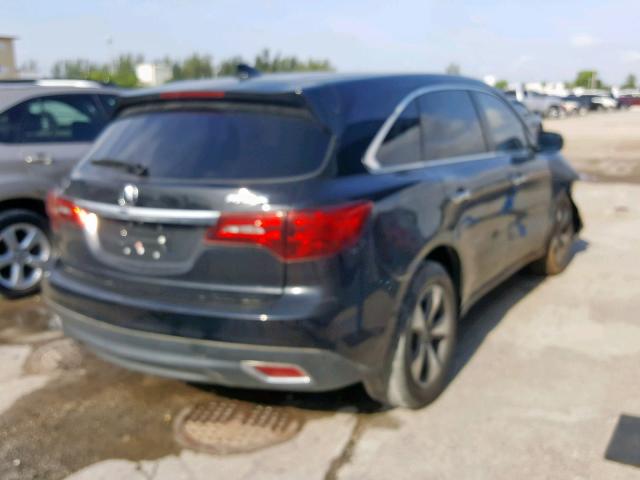 5FRYD3H29EB015621 - 2014 ACURA MDX BLACK photo 4