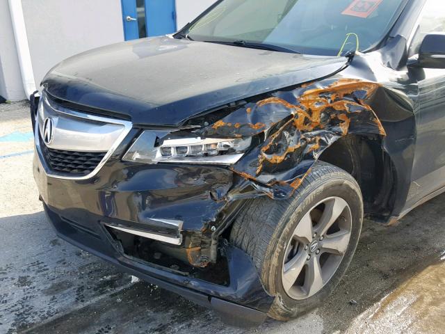 5FRYD3H29EB015621 - 2014 ACURA MDX BLACK photo 9