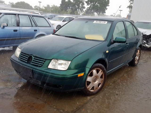 3VWTE29M8XM095461 - 1999 VOLKSWAGEN JETTA GLX GREEN photo 2