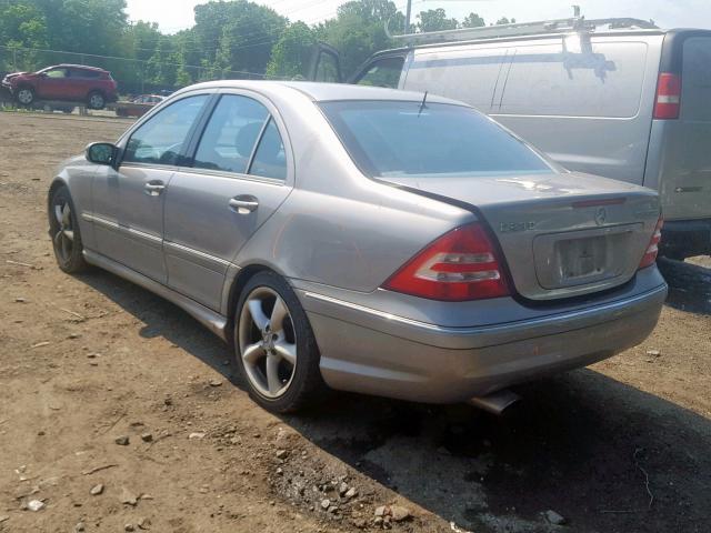 WDBRF40J95F601271 - 2005 MERCEDES-BENZ C 230K SPO SILVER photo 3