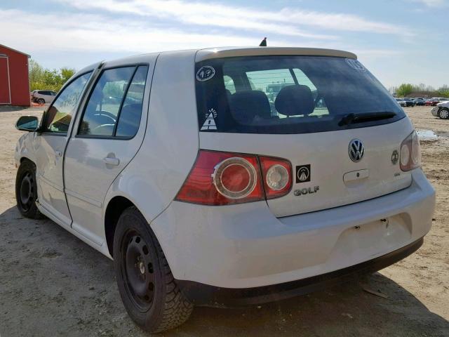 9BWEL41JX94017475 - 2009 VOLKSWAGEN CITY GOLF WHITE photo 3