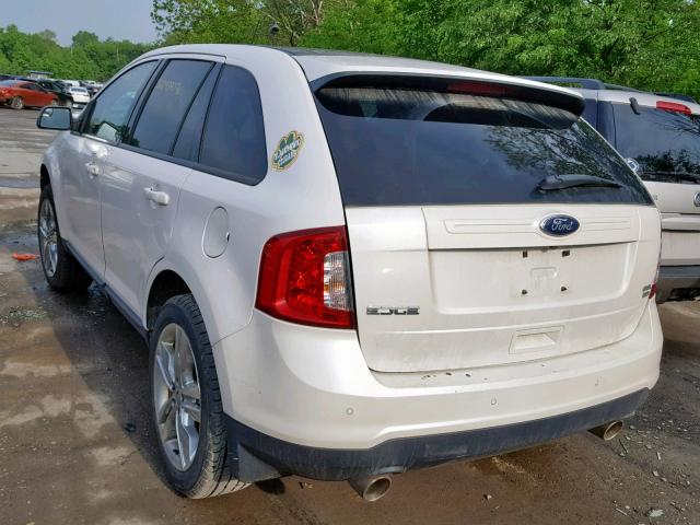 2FMDK4JC3DBA56431 - 2013 FORD EDGE SEL WHITE photo 3