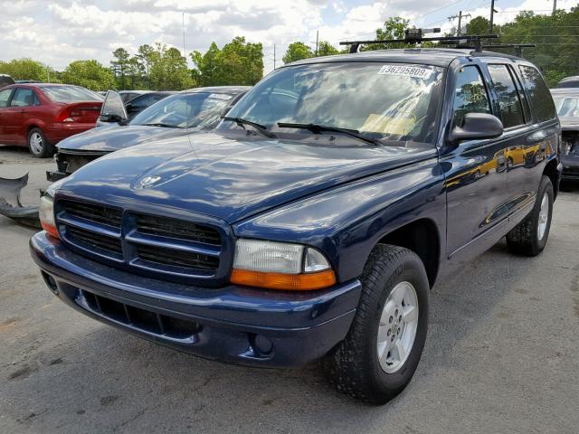 1B4HR38N22F209974 - 2002 DODGE DURANGO SP BLUE photo 2