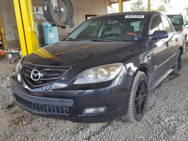 JM1BK343681787079 - 2008 MAZDA 3 HATCHBAC BLACK photo 2