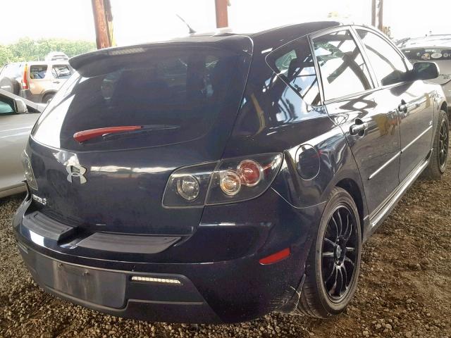 JM1BK343681787079 - 2008 MAZDA 3 HATCHBAC BLACK photo 4