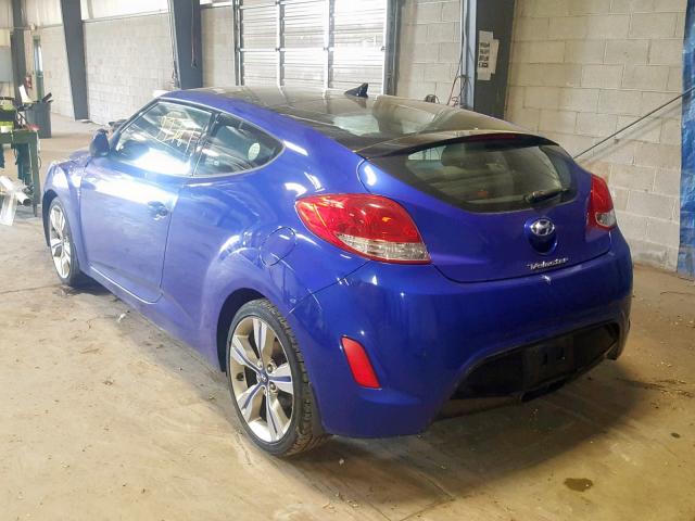 KMHTC6AD7CU051237 - 2012 HYUNDAI VELOSTER BLUE photo 3