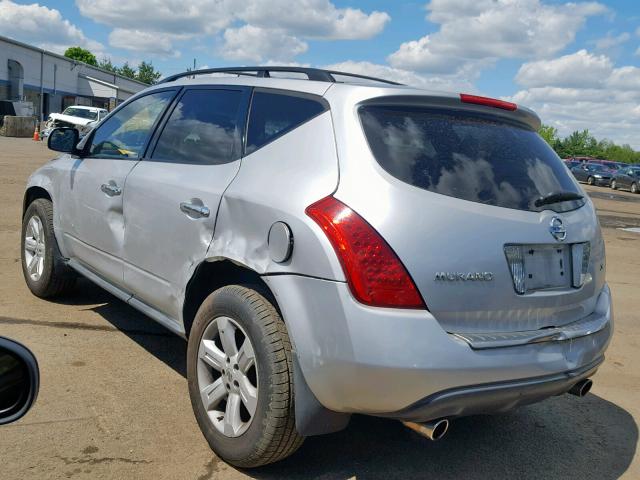 JN8AZ08T26W419051 - 2006 NISSAN MURANO SILVER photo 3