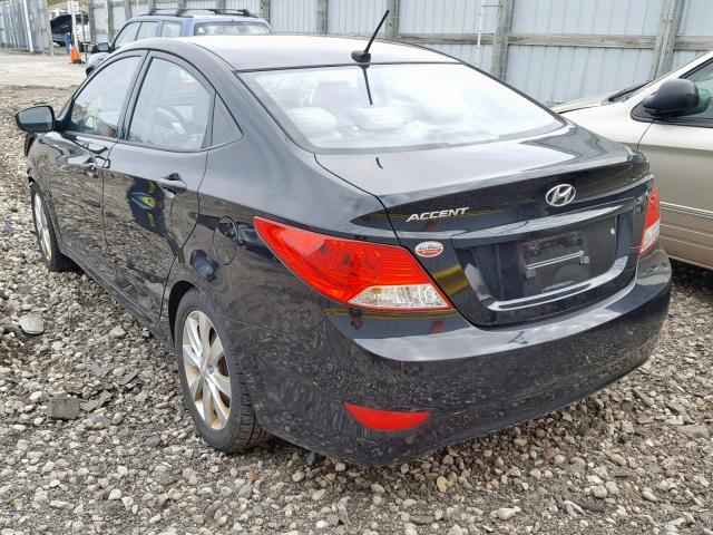 KMHCU4AEXCU078460 - 2012 HYUNDAI ACCENT GLS BLACK photo 3