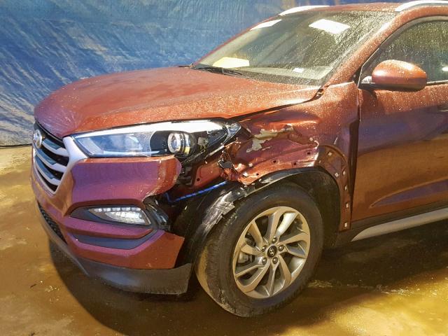 KM8J33A42JU663445 - 2018 HYUNDAI TUCSON SEL MAROON photo 9