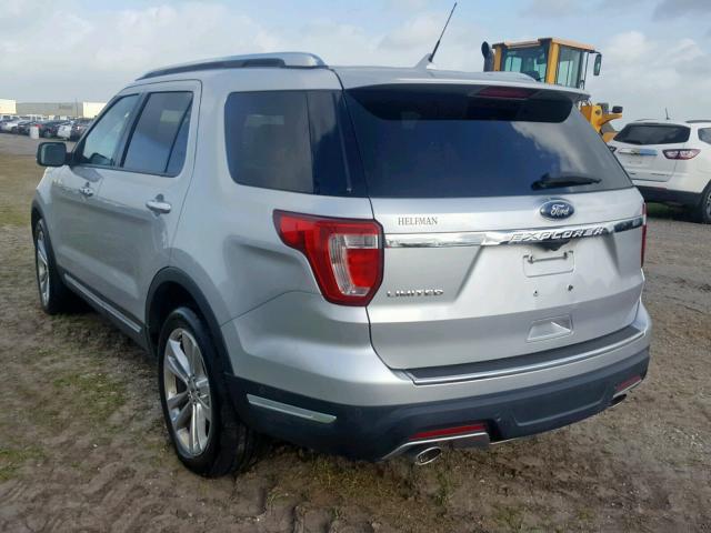 1FM5K7F82JGA13634 - 2018 FORD EXPLORER L SILVER photo 3