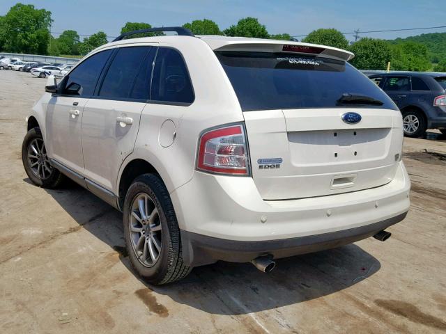 2FMDK48C08BA43020 - 2008 FORD EDGE SEL WHITE photo 3