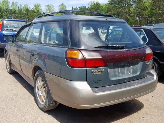 4S3BH806117634821 - 2001 SUBARU LEGACY OUT GREEN photo 3