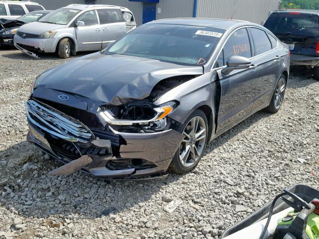 3FA6P0K96ER352398 - 2014 FORD FUSION TIT GRAY photo 2