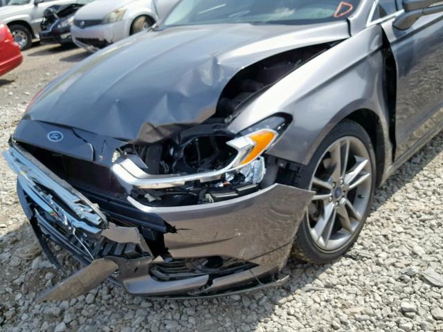 3FA6P0K96ER352398 - 2014 FORD FUSION TIT GRAY photo 9