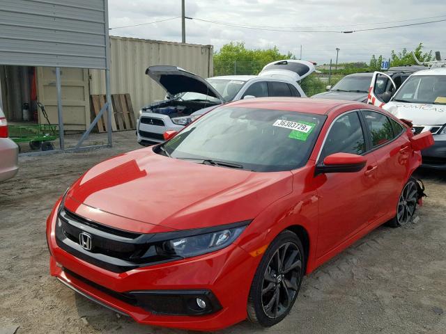 2HGFC2F88KH509053 - 2019 HONDA CIVIC SPOR RED photo 2