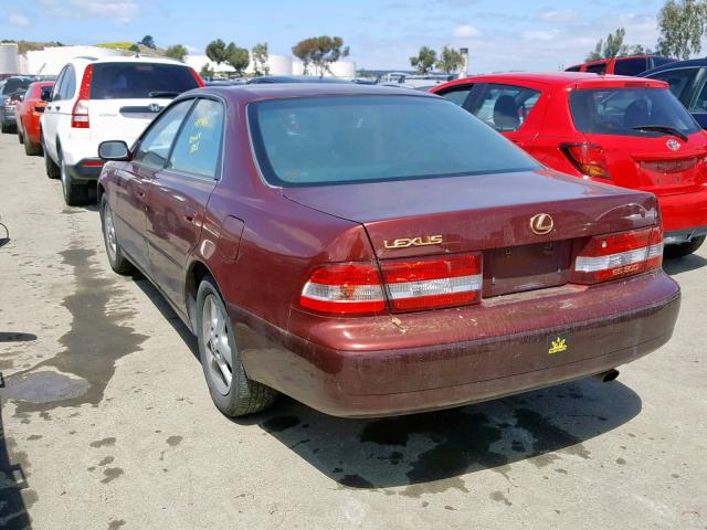 JT8BF28G8Y0247698 - 2000 LEXUS ES 300 BURGUNDY photo 3