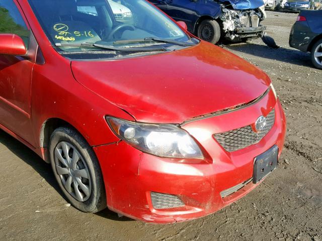 2T1BU4EE4AC246727 - 2010 TOYOTA COROLLA BA RED photo 9