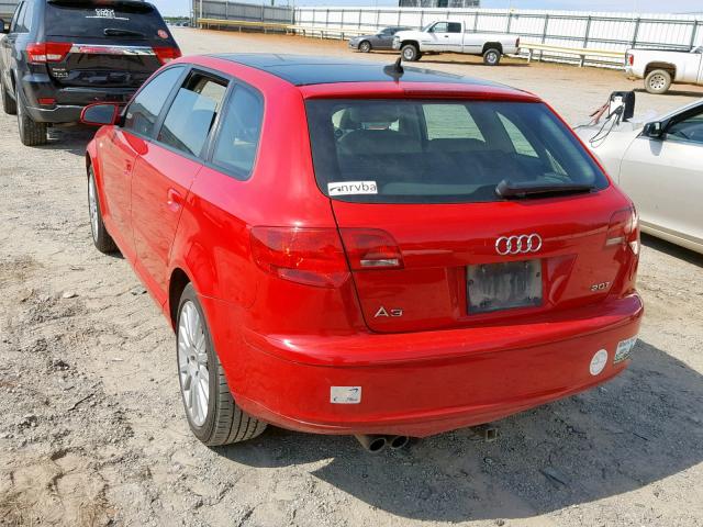 WAUNF78P37A134503 - 2007 AUDI A3 2.0 PRE RED photo 3