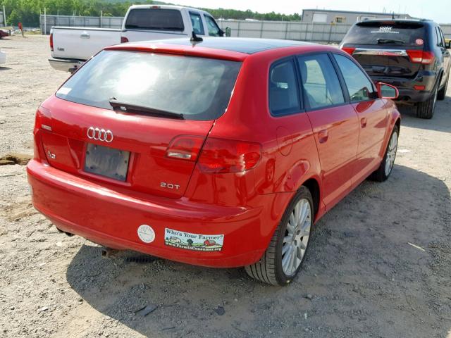 WAUNF78P37A134503 - 2007 AUDI A3 2.0 PRE RED photo 4