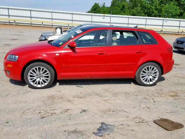 WAUNF78P37A134503 - 2007 AUDI A3 2.0 PRE RED photo 9