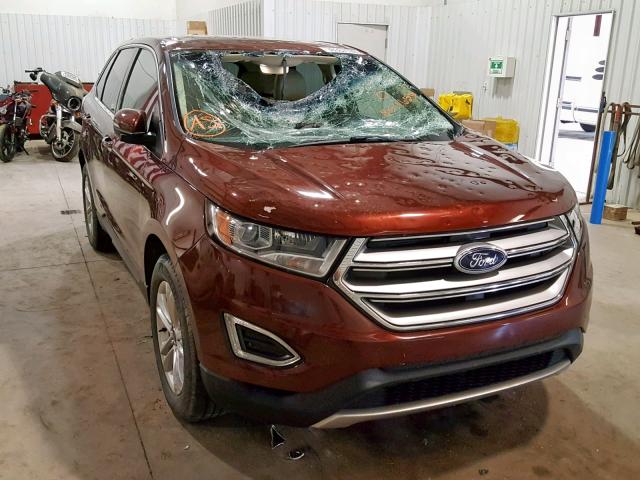 2FMTK3J96FBB54656 - 2015 FORD EDGE SEL BROWN photo 1