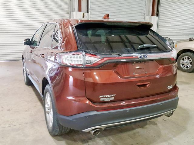 2FMTK3J96FBB54656 - 2015 FORD EDGE SEL BROWN photo 3