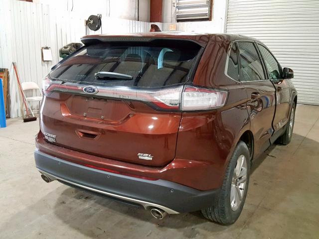 2FMTK3J96FBB54656 - 2015 FORD EDGE SEL BROWN photo 4