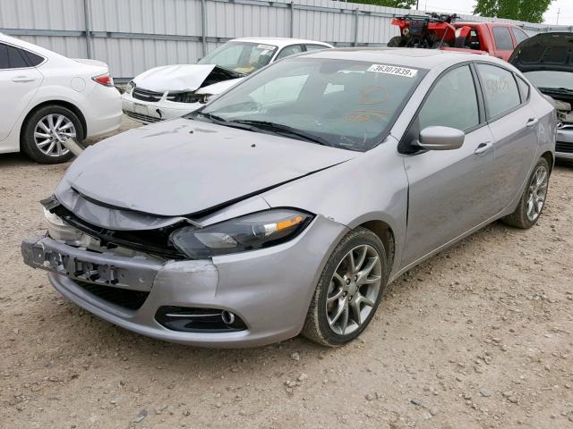 1C3CDFBB1FD166407 - 2015 DODGE DART SXT SILVER photo 2