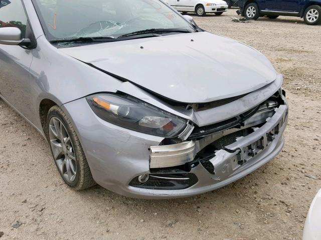 1C3CDFBB1FD166407 - 2015 DODGE DART SXT SILVER photo 9