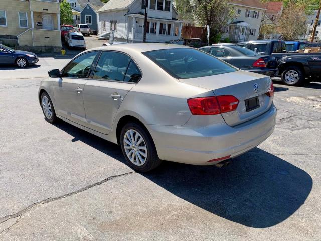 3VW2K7AJ9CM453311 - 2012 VOLKSWAGEN JETTA BASE TAN photo 3