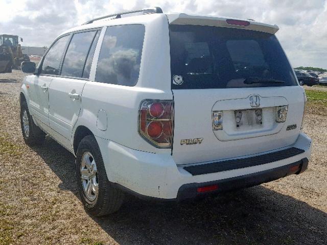 5FNYF28218B020399 - 2008 HONDA PILOT VP WHITE photo 3