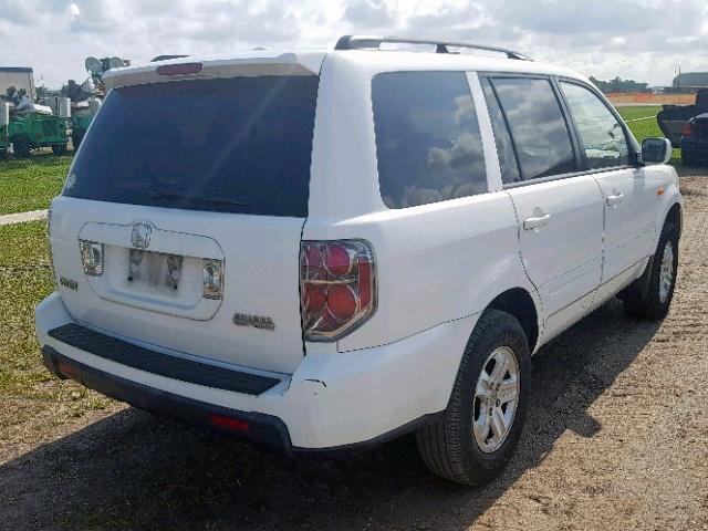 5FNYF28218B020399 - 2008 HONDA PILOT VP WHITE photo 4