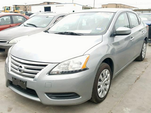 3N1AB7AP8EY262352 - 2014 NISSAN SENTRA S GRAY photo 2