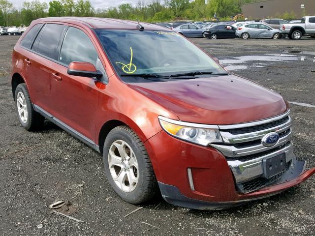 2FMDK4JC5EBB34161 - 2014 FORD EDGE SEL ORANGE photo 1