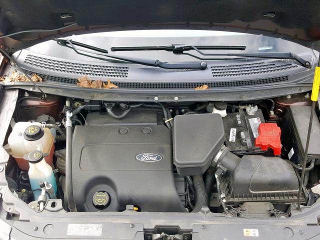 2FMDK4JC5EBB34161 - 2014 FORD EDGE SEL ORANGE photo 7