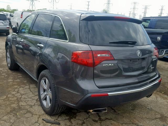 2HNYD2H6XBH550004 - 2011 ACURA MDX TECHNO GRAY photo 3