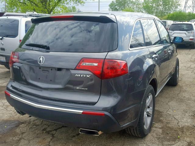 2HNYD2H6XBH550004 - 2011 ACURA MDX TECHNO GRAY photo 4