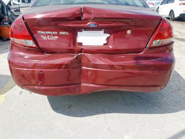 1FAFP56U35A249378 - 2005 FORD TAURUS SEL RED photo 9