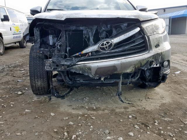 5TDJKRFH1FS151421 - 2015 TOYOTA HIGHLANDER GRAY photo 9