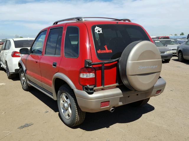 KNDJB723X25119212 - 2002 KIA SPORTAGE RED photo 3