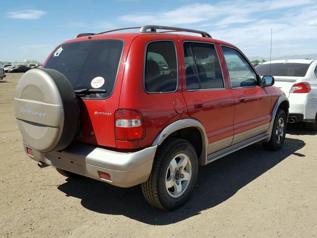 KNDJB723X25119212 - 2002 KIA SPORTAGE RED photo 4