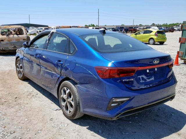 3KPF24AD7KE052524 - 2019 KIA FORTE FE BLUE photo 3