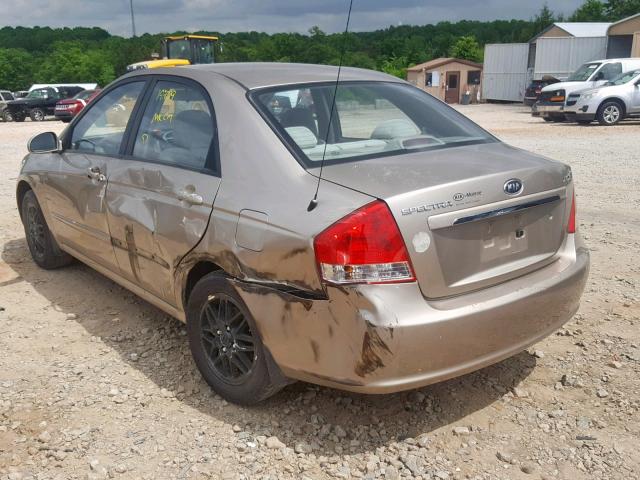 KNAFE121985524590 - 2008 KIA SPECTRA EX BEIGE photo 3