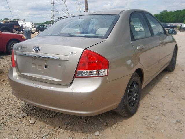 KNAFE121985524590 - 2008 KIA SPECTRA EX BEIGE photo 4