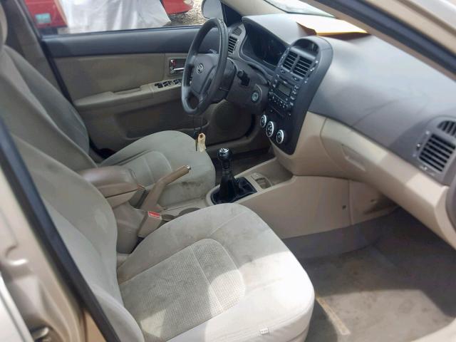 KNAFE121985524590 - 2008 KIA SPECTRA EX BEIGE photo 5