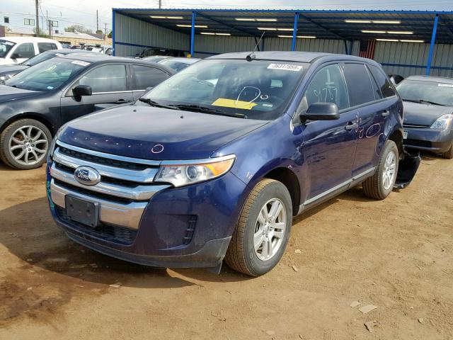 2FMDK3GC3BBB44295 - 2011 FORD EDGE SE BLUE photo 2