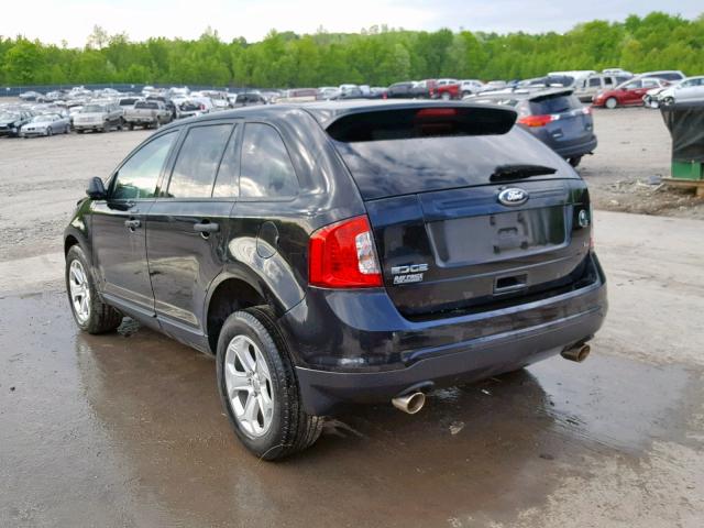 2FMDK4GC2EBB51748 - 2014 FORD EDGE SE BLACK photo 3