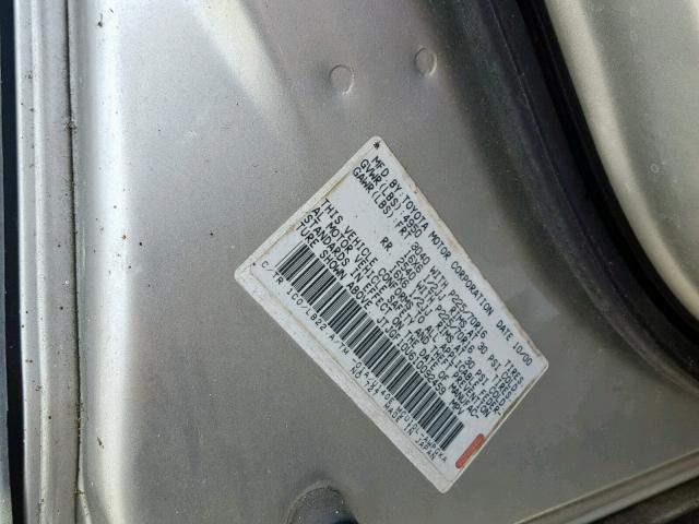 JTJGF10U610092459 - 2001 LEXUS RX 300 SILVER photo 10