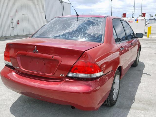 JA3AJ26E76U057845 - 2006 MITSUBISHI LANCER ES RED photo 4